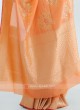 Peach Banarasi Silk Saree